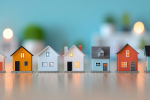 Multiple wooden block homes in a row