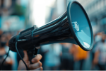 Megaphone in the air